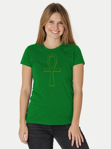 Peaces.bio - handbedruckte Biomode Damen Fit T-Shirt Ankh Peaces.bio - handbedruckte Biomode Damen Fit T-Shirt Ankh von Peaces.bio - handbedruckte Biomode
