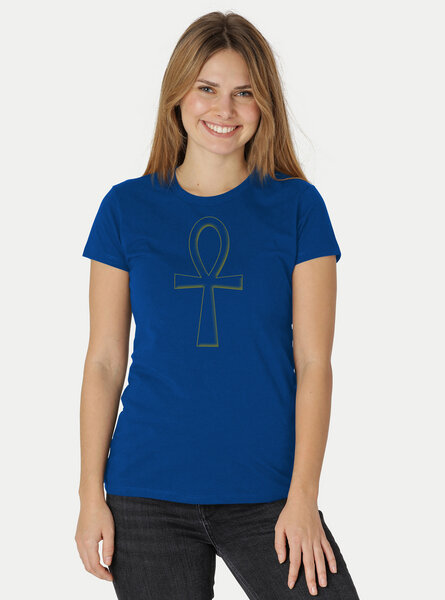 Peaces.bio - handbedruckte Biomode Damen Fit T-Shirt Ankh von Peaces.bio - handbedruckte Biomode