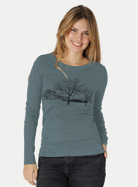 Peaces.bio - handbedruckte Biomode Damen Langarmshirt Landscape von Peaces.bio - handbedruckte Biomode