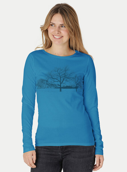 Peaces.bio - handbedruckte Biomode Damen Langarmshirt Landscape von Peaces.bio - handbedruckte Biomode