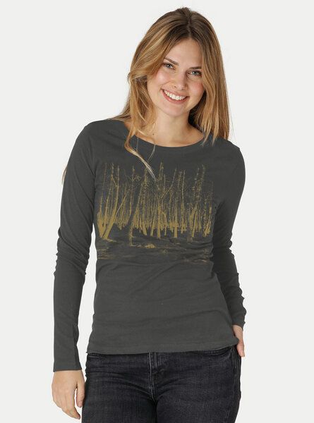 Peaces.bio - handbedruckte Biomode Damen Langarmshirt Woodland von Peaces.bio - handbedruckte Biomode