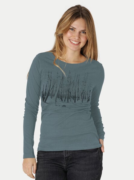 Peaces.bio - handbedruckte Biomode Damen Langarmshirt Woodland von Peaces.bio - handbedruckte Biomode