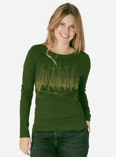 Peaces.bio - handbedruckte Biomode Damen Langarmshirt Woodland von Peaces.bio - handbedruckte Biomode