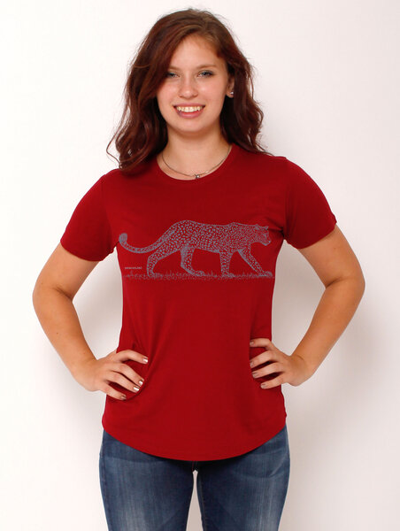 Peaces.bio - handbedruckte Biomode Ecovero®-Damen-T-Shirt "Leopard" von Peaces.bio - handbedruckte Biomode