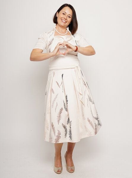 Peaces.bio - handbedruckte Biomode Festkleid-Schafgarbe von Peaces.bio - handbedruckte Biomode