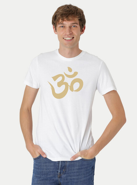 Peaces.bio - handbedruckte Biomode Fit T-Shirt "Om" Herren von Peaces.bio - handbedruckte Biomode