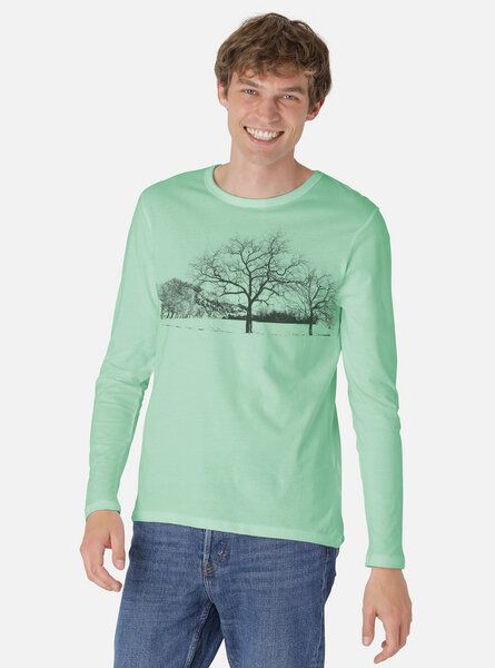 Peaces.bio - handbedruckte Biomode Herren Langarmshirt Landscape von Peaces.bio - handbedruckte Biomode