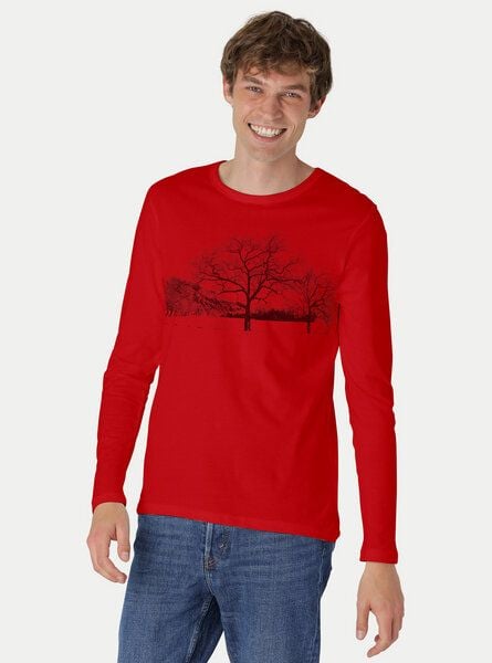 Peaces.bio - handbedruckte Biomode Herren Langarmshirt Landscape von Peaces.bio - handbedruckte Biomode