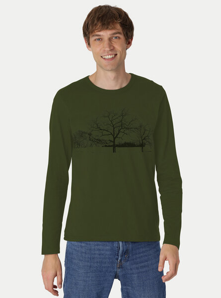 Peaces.bio - handbedruckte Biomode Herren Langarmshirt Landscape von Peaces.bio - handbedruckte Biomode