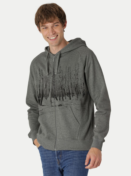 Peaces.bio - handbedruckte Biomode Herren Zip-Hoodie Woodland von Peaces.bio - handbedruckte Biomode