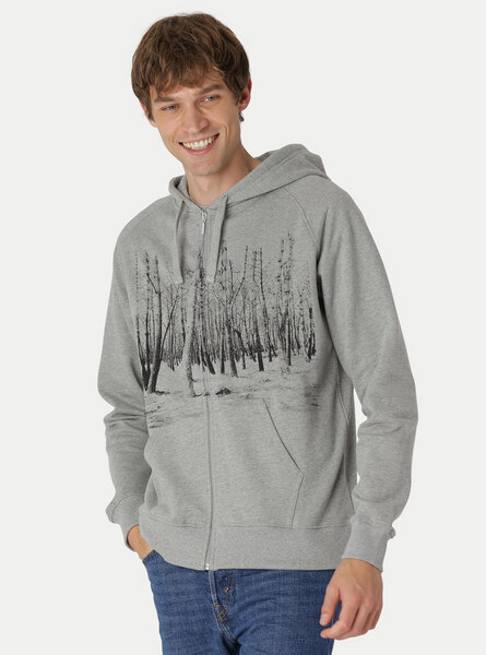 Peaces.bio - handbedruckte Biomode Herren Zip-Hoodie Woodland von Peaces.bio - handbedruckte Biomode