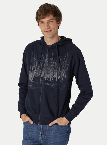 Peaces.bio - handbedruckte Biomode Herren Zip-Hoodie Woodland von Peaces.bio - handbedruckte Biomode