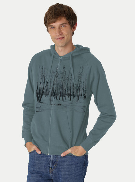 Peaces.bio - handbedruckte Biomode Herren Zip-Hoodie Woodland von Peaces.bio - handbedruckte Biomode