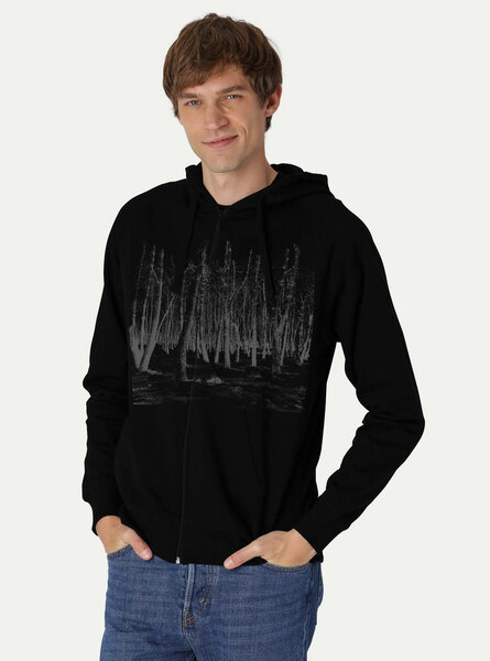 Peaces.bio - handbedruckte Biomode Herren Zip-Hoodie Woodland von Peaces.bio - handbedruckte Biomode