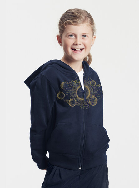 Peaces.bio - handbedruckte Biomode Kinder Zip-Hoodie Sonnensystem von Peaces.bio - handbedruckte Biomode