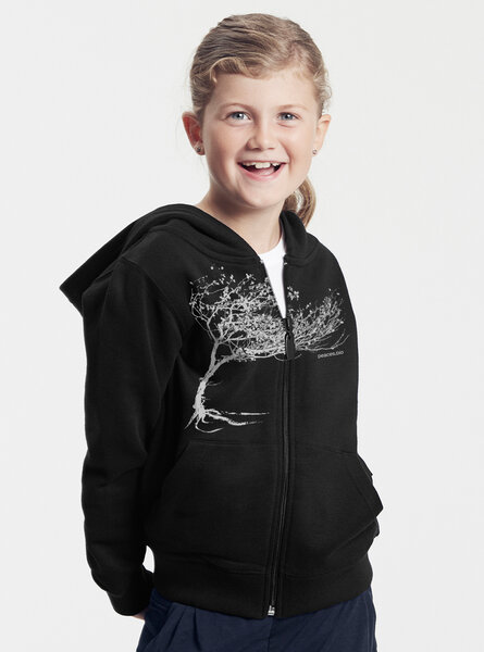 Peaces.bio - handbedruckte Biomode Kinder Zip-Hoodie Windy Tree von Peaces.bio - handbedruckte Biomode