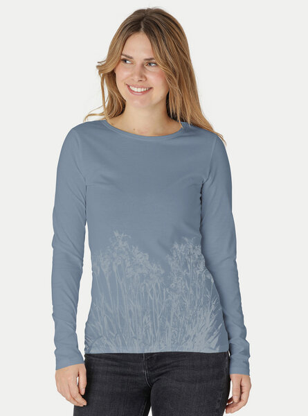 Peaces.bio - handbedruckte Biomode Langarmshirt Damen Mystic Iris von Peaces.bio - handbedruckte Biomode