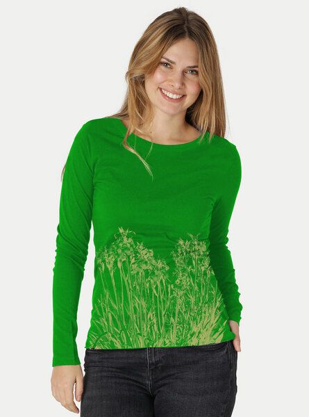 Peaces.bio - handbedruckte Biomode Langarmshirt Damen Mystic Iris von Peaces.bio - handbedruckte Biomode