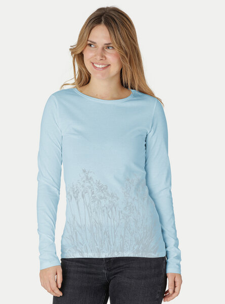 Peaces.bio - handbedruckte Biomode Langarmshirt Damen Mystic Iris von Peaces.bio - handbedruckte Biomode