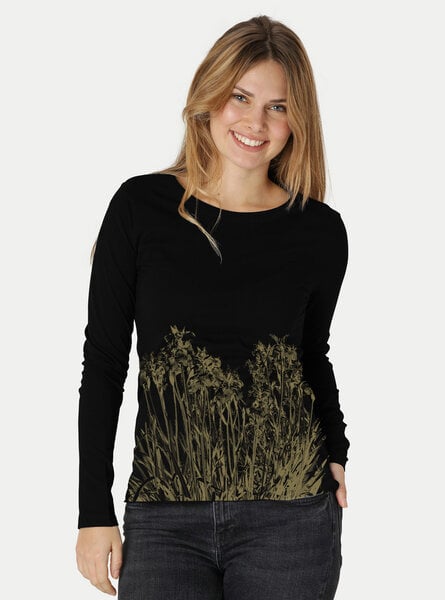 Peaces.bio - handbedruckte Biomode Langarmshirt Damen Mystic Iris von Peaces.bio - handbedruckte Biomode