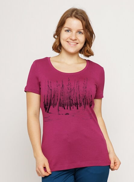 Peaces.bio - handbedruckte Biomode Lieber Wieder Shirt Woodland Damen von Peaces.bio - handbedruckte Biomode