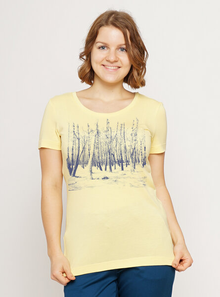 Peaces.bio - handbedruckte Biomode Lieber Wieder Shirt Woodland Damen von Peaces.bio - handbedruckte Biomode