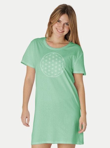 Peaces.bio - handbedruckte Biomode Longshirt Die Blume des Lebens von Peaces.bio - handbedruckte Biomode