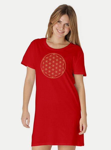Peaces.bio - handbedruckte Biomode Longshirt Die Blume des Lebens Peaces.bio - handbedruckte Biomode Longshirt Die Blume des Lebens von Peaces.bio - handbedruckte Biomode