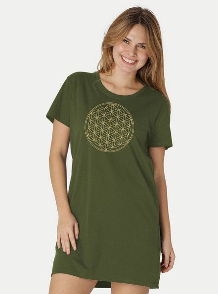 Peaces.bio - handbedruckte Biomode Longshirt Die Blume des Lebens von Peaces.bio - handbedruckte Biomode