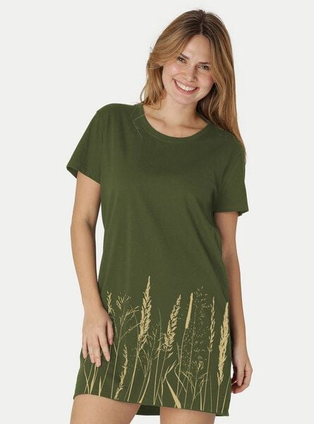 Peaces.bio - handbedruckte Biomode Longshirt Gräservielfalt Damen von Peaces.bio - handbedruckte Biomode