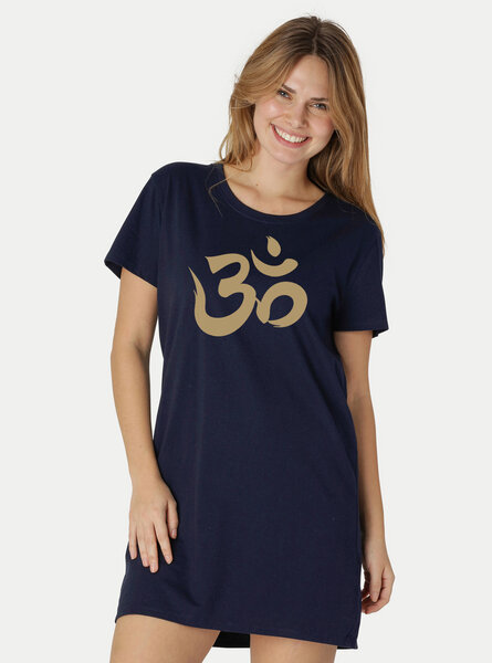 Peaces.bio - handbedruckte Biomode Longshirt "Om" Damen von Peaces.bio - handbedruckte Biomode