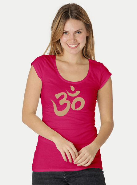 Peaces.bio - handbedruckte Biomode Roundneck Shirt Damen OM von Peaces.bio - handbedruckte Biomode