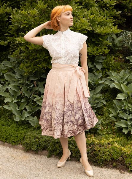 Peaces.bio - handbedruckte Biomode Wickelrock - Bio-Leinen - Das Gold der Erde - Druck von Peaces.bio - handbedruckte Biomode