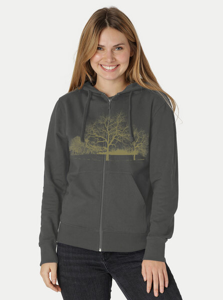 Peaces.bio - handbedruckte Biomode Zip-Hoodie Landscape Damen von Peaces.bio - handbedruckte Biomode