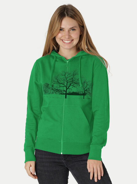 Peaces.bio - handbedruckte Biomode Zip-Hoodie Landscape Damen von Peaces.bio - handbedruckte Biomode