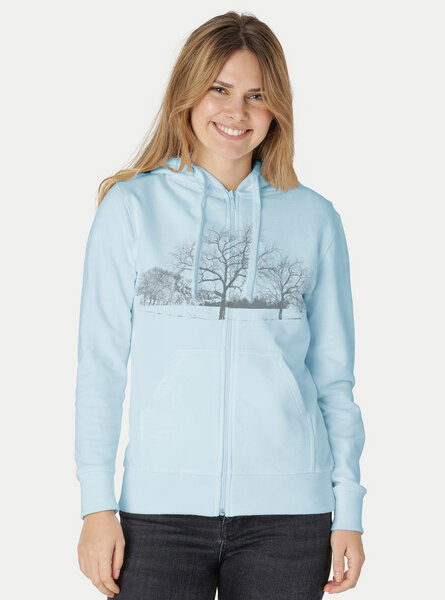 Peaces.bio - handbedruckte Biomode Zip-Hoodie Landscape Damen von Peaces.bio - handbedruckte Biomode