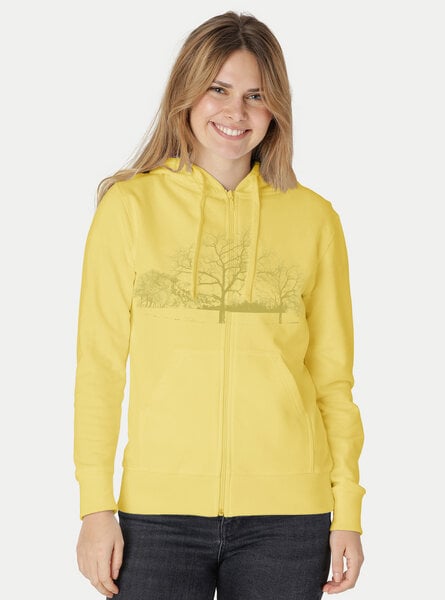 Peaces.bio - handbedruckte Biomode Zip-Hoodie Landscape Damen von Peaces.bio - handbedruckte Biomode