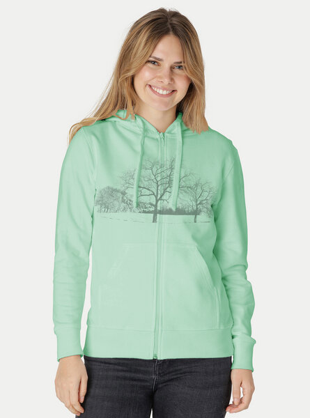 Peaces.bio - handbedruckte Biomode Zip-Hoodie Landscape Damen von Peaces.bio - handbedruckte Biomode