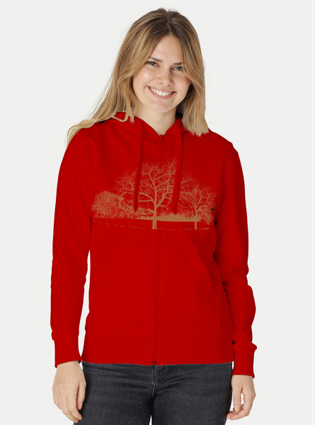 Peaces.bio - handbedruckte Biomode Zip-Hoodie Landscape Damen von Peaces.bio - handbedruckte Biomode