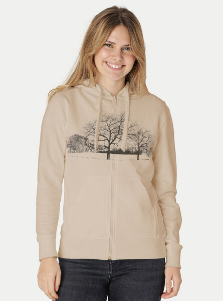 Peaces.bio - handbedruckte Biomode Zip-Hoodie Landscape Damen von Peaces.bio - handbedruckte Biomode