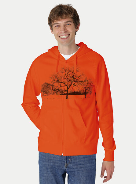 Peaces.bio - handbedruckte Biomode Zip-Hoodie Landscape Herren von Peaces.bio - handbedruckte Biomode