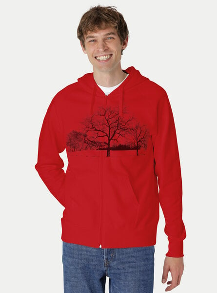 Peaces.bio - handbedruckte Biomode Zip-Hoodie Landscape Herren von Peaces.bio - handbedruckte Biomode