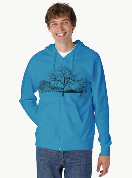 Peaces.bio - handbedruckte Biomode Zip-Hoodie Landscape Herren von Peaces.bio - handbedruckte Biomode