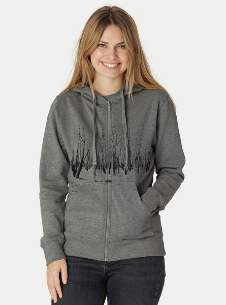 Peaces.bio - handbedruckte Biomode Zip-Hoodie Woodland Damen von Peaces.bio - handbedruckte Biomode