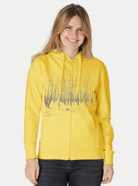 Peaces.bio - handbedruckte Biomode Zip-Hoodie Woodland Damen von Peaces.bio - handbedruckte Biomode