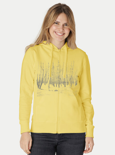 Peaces.bio - handbedruckte Biomode Zip-Hoodie Woodland Damen von Peaces.bio - handbedruckte Biomode