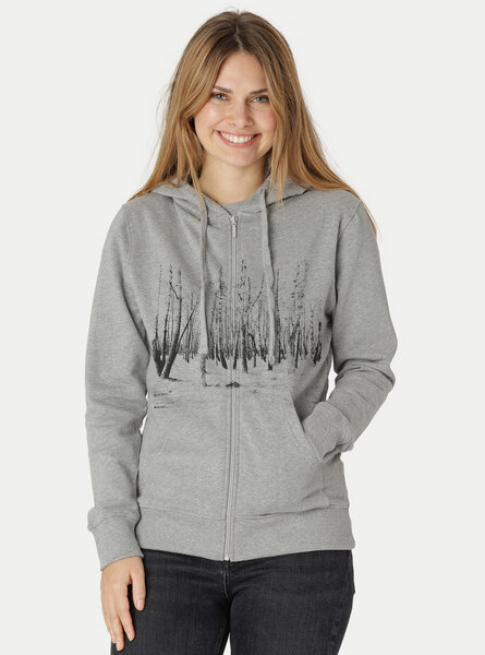 Peaces.bio - handbedruckte Biomode Zip-Hoodie Woodland Damen von Peaces.bio - handbedruckte Biomode