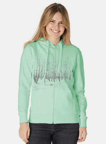 Peaces.bio - handbedruckte Biomode Zip-Hoodie Woodland Damen von Peaces.bio - handbedruckte Biomode