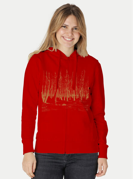 Peaces.bio - handbedruckte Biomode Zip-Hoodie Woodland Damen von Peaces.bio - handbedruckte Biomode