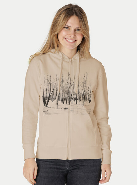 Peaces.bio - handbedruckte Biomode Zip-Hoodie Woodland Damen von Peaces.bio - handbedruckte Biomode